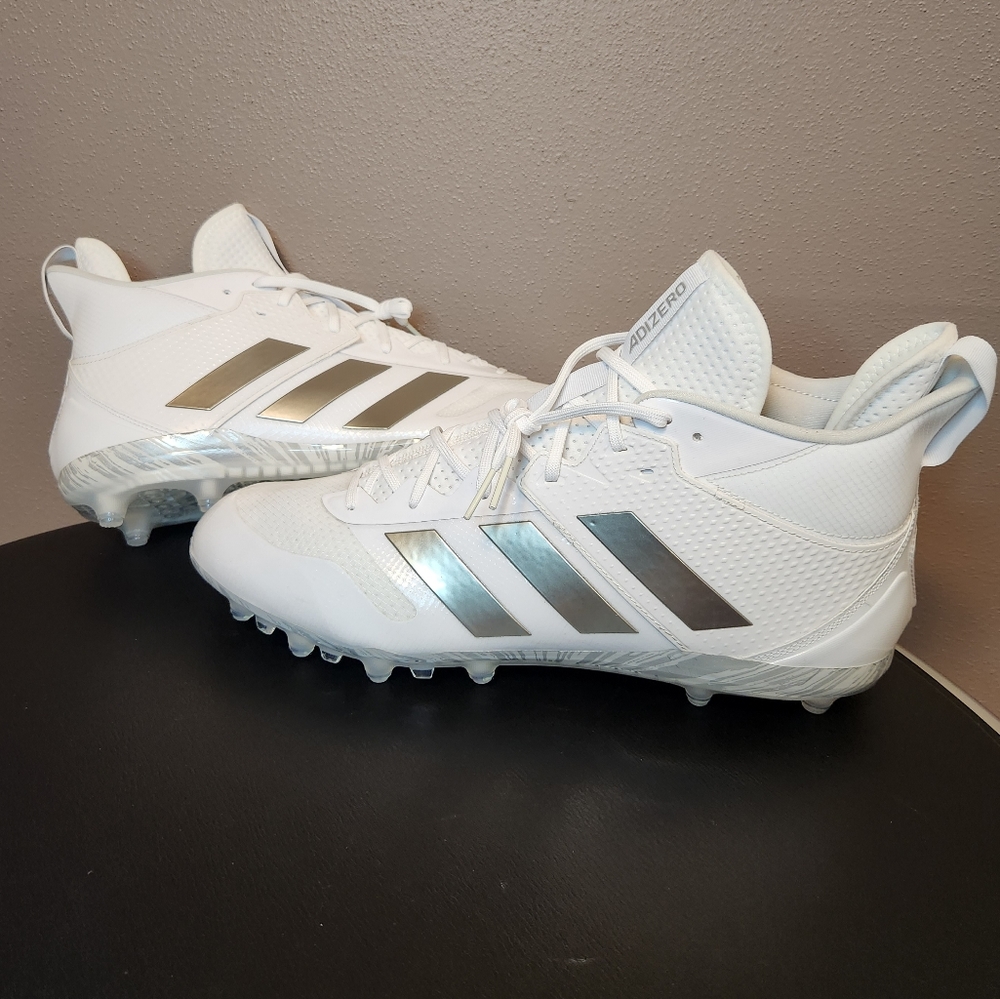 Adidas Natural 1.0 Football Cleats Mens sz 15 New White/Silver